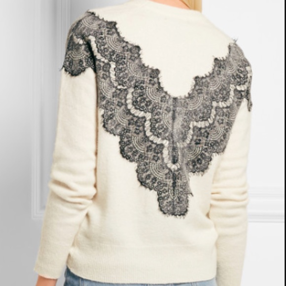 Maje Size 1 Lace appliqué sweater - Picture 3 of 10